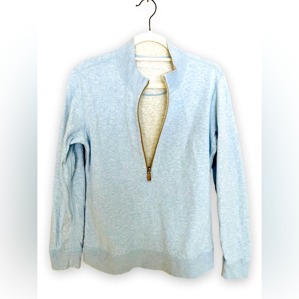 Tommy Bahama 1/2 Zip in heathered blue | M |